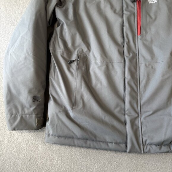 Chlorophylle Jacket Mens M Red Gray Winter Coat Insulated Hooded Outdoors Nature - Picture 3 of 16